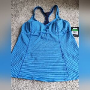 NWT Nike Women's Swim Racerback Blue Striped Tankini
